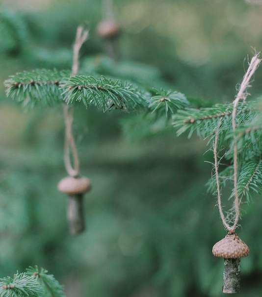 Mini mushroom ornaments made from mother nature’s own materials