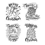 4 FREE Christmas Label Digital Stamps